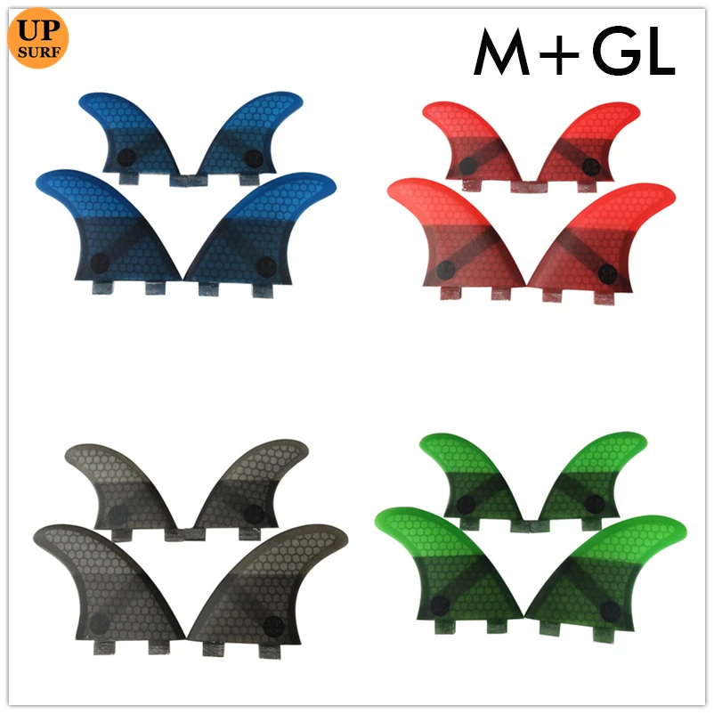 

Surfboard Upsurf FCS G5+GL Quad Fin Set Fiberglass Honeycomb Surf Fins Stand Up Paddleboard M+GL 4 pcs/set Sup Accessories