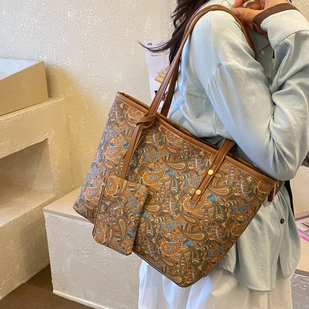 2-teiliges Damen-Set: Große Kapazität Tragetasche und Geldbörse im Koreanischen Stil, Vielseitige Unterarm-Handtaschen für Arbeit und Tägliches Pendeln – Detail 11