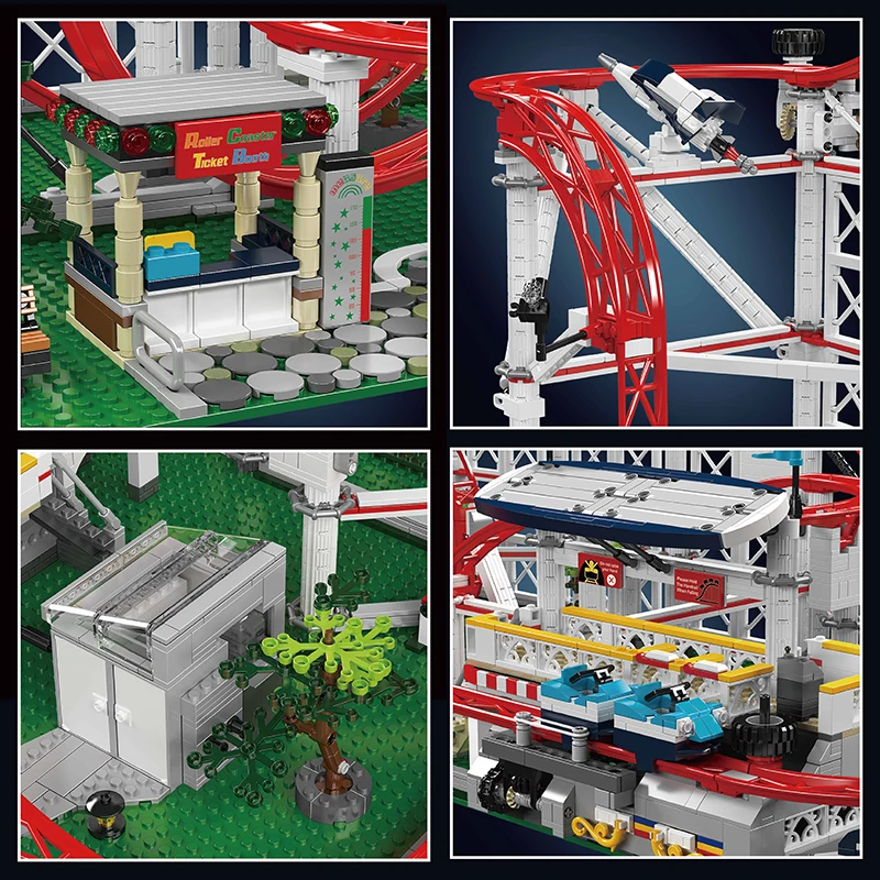 Molde rei 11014 bloco de construção de montanha russa técnica o conjunto de modelo de montanha russa motorizada compatível com brinquedos de tijolo 10261