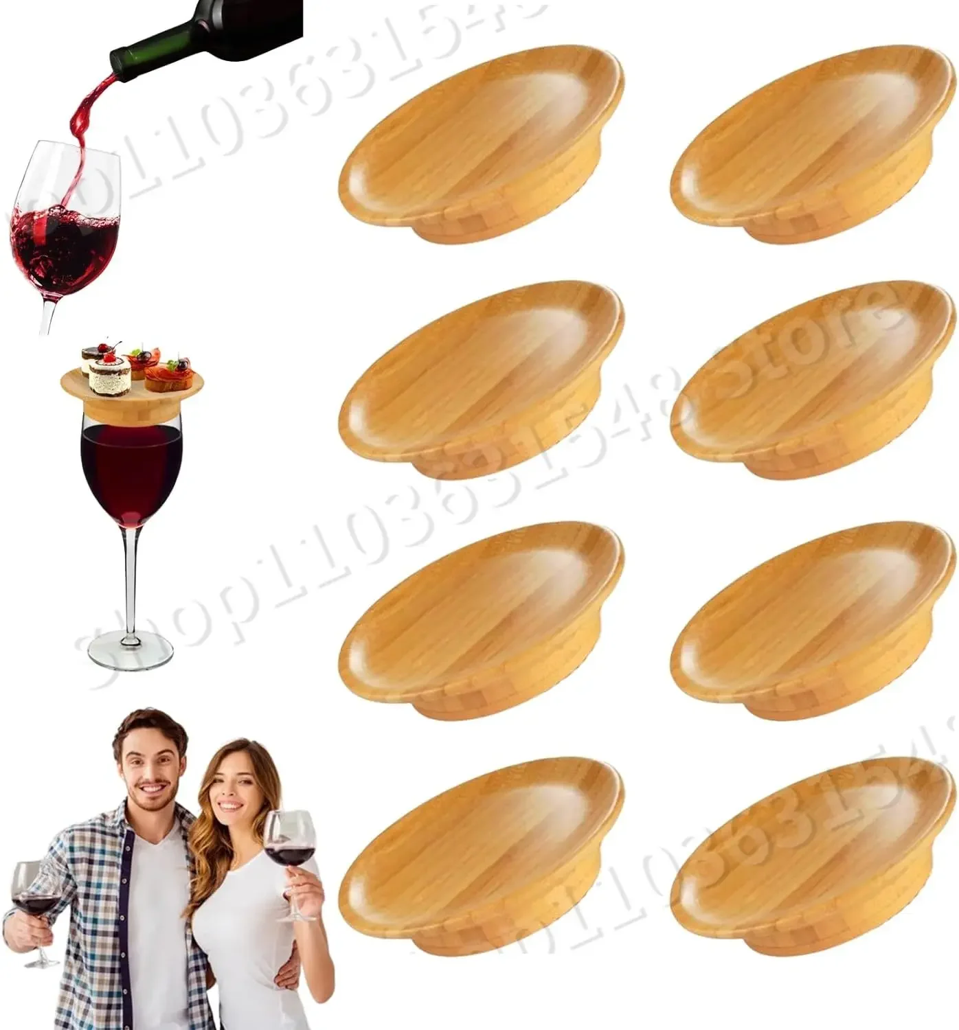 

10/6/4/2PCS Charcuterie Wine Glass Topper,Wine Glass Charcuterie Board Topper,Bamboo Mini Wine Glass Topper for Appetizer Plates