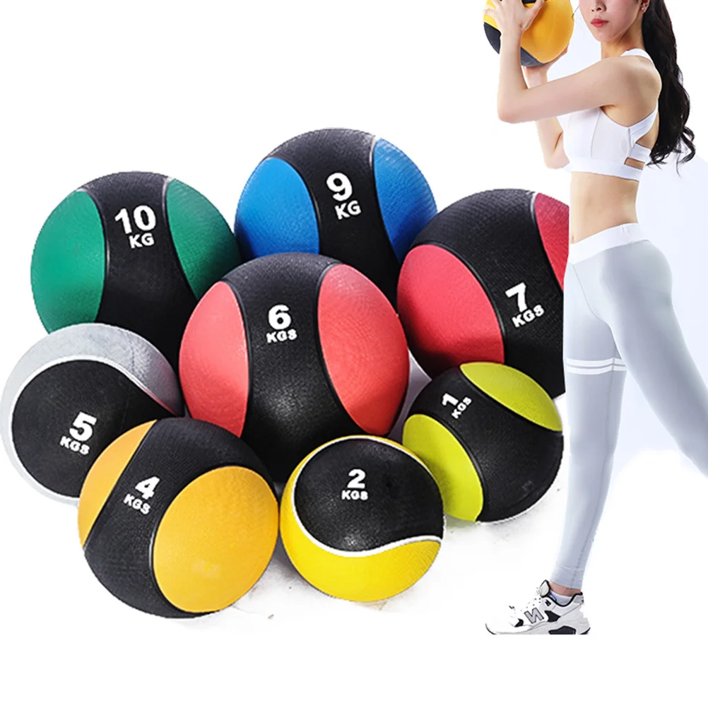 1 Stück 1 kg rutschfester Medizinkugel aus Gummi, PU-Kugel für Ab-Kern-Stärkung, Workout, Pilates