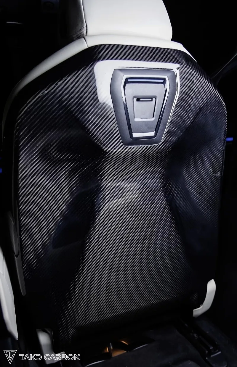 TAKD Carbon G60 Perfect Design 3K Twill Dry Carbon Fiber Seat Back Cover for BMW 5 Series G60 2024 Later Models Car Accessories