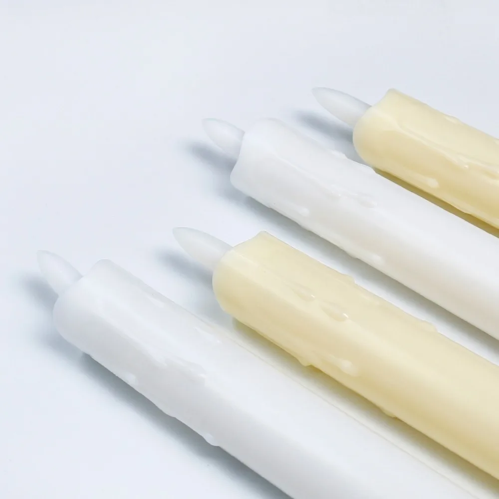 6PCS Simulated Flameless LED Candle Light With Remote Warm Light Electronic Candles Melting Candle Drops Design Battery-powered