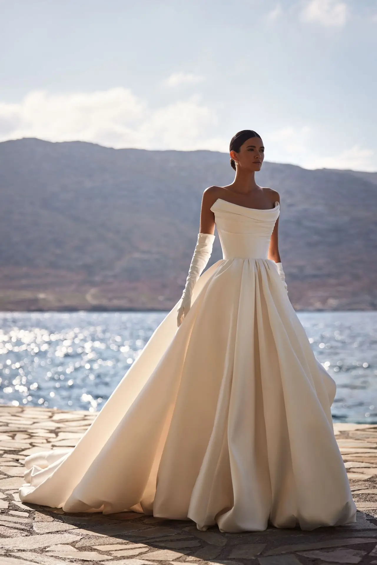 Vestido Blanco Boda Civil De Noiva Casamento Princesa Minimalista Ball Gown Wedding Dresses For Bride Satin Dress Robe Mariage