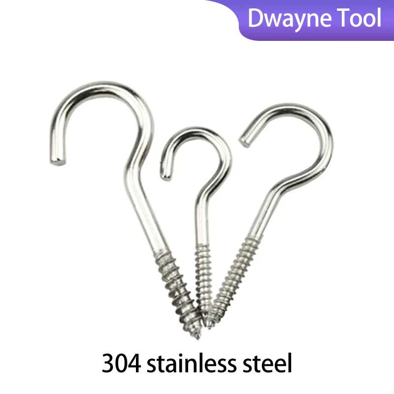 20 Pcs Self-Tapping Ceiling Eye Hooks Made of Stainless Steel