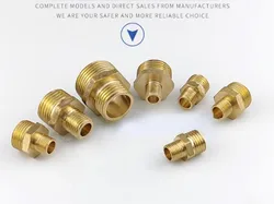 Brass Hex  Pipe FittingWW 1/8 1/4 3/8 1/2 3/4 1 inch Thread Copper Adapter Equal Coupler Connector Water Gas Plumbing Joint