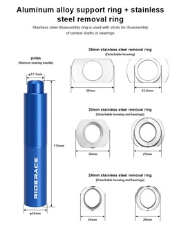 Nástroj pro demontáž a montáž ložisek středového složení jízdního kola pro horská a silniční kola, středové složení 24 mm 30 mm BB86 BB30 BB92 PF30 opravná sada 8 nejlepší prodej vytahovač pedálu lisované uložení - №1