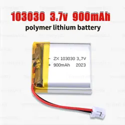 Baterias recarregáveis do polímero do lítio, 2 baterias do LiPo, bateria 103030, 3.7V, 900mAh, auriculares, Bluetooth, orador, fã, purificador do ar