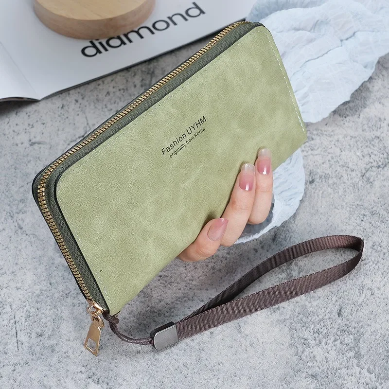 Cartera larga de mano para mujer, bolso cuadrado multifuncional multicapa con cremallera, tarjetero, monedero, organizador de regalo