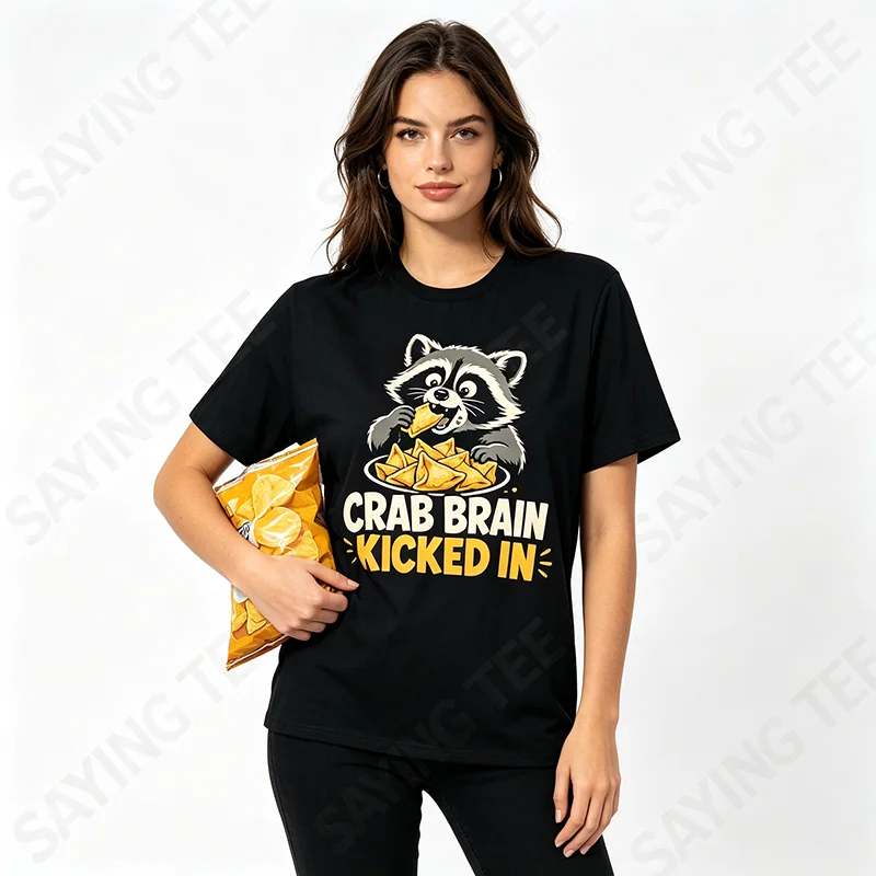 Lustiges Waschbär-Essen-der-Krabbe-T-Shirt für Rangoon-Goon-Liebhaber – Y2K Süßes Krabben-Gehirn-Design für Goon-Liebhaber – Ästhetische Kleidung, Neuheit-T-Shirt – Detail 5