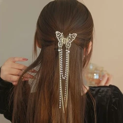 Retro Holle Vlinder Kwastje Haarspeld Koreaans Meisje Strass Paardenstaart Haargrijper Elegante Parel Haaraccessoires voor Vrouwen