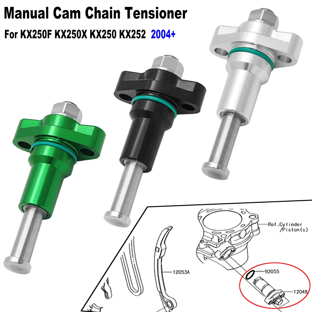

Manual Timing Cam Chain Tensioner For Kawasaki KX250F KX250X KX250 KX252 2004-2026 -Adjustable Adjuster Replaces OE 12048-0056