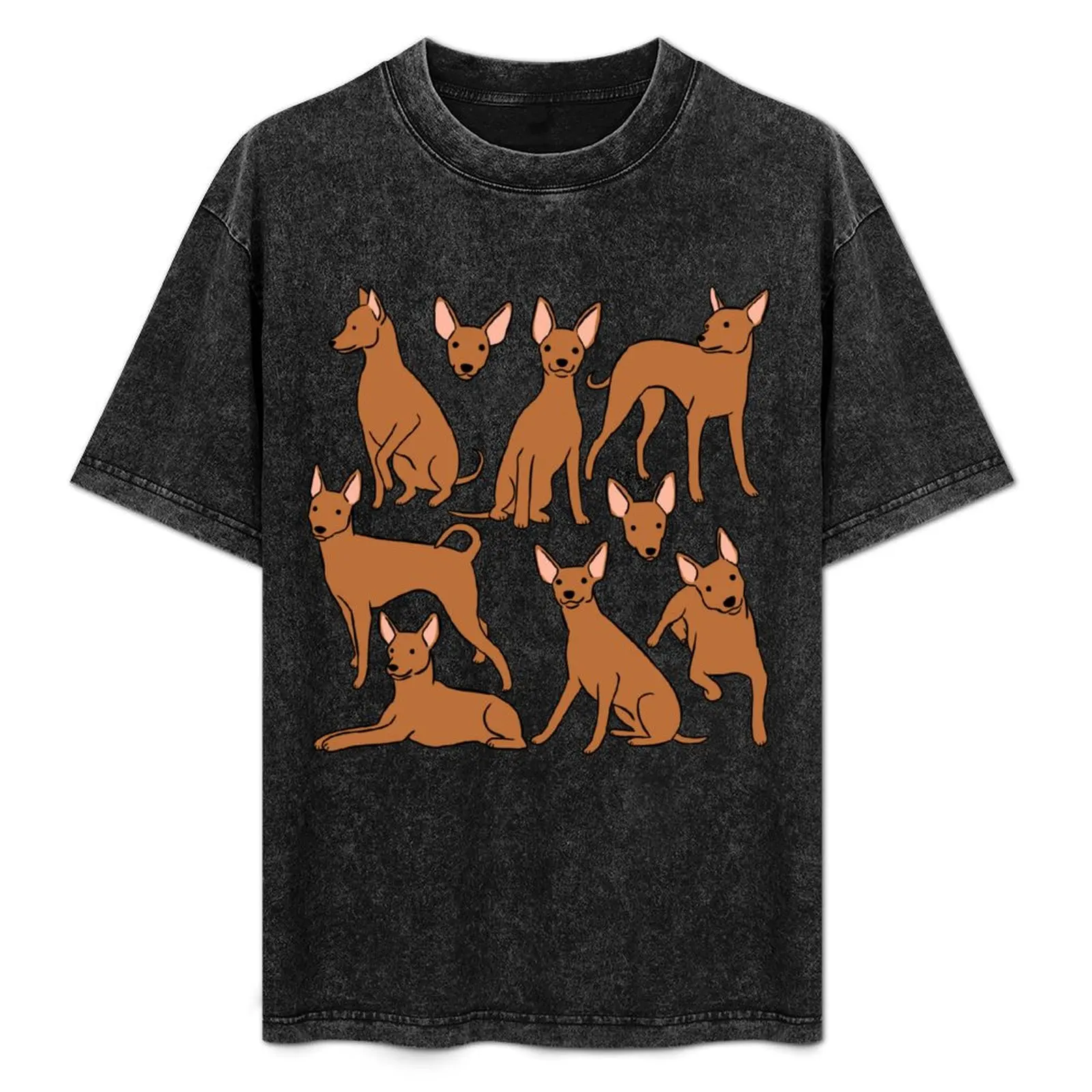 Red Miniature Pinscher cute illustration pattern T-Shirt blacks aesthetic clothes mens shirts graphic tee