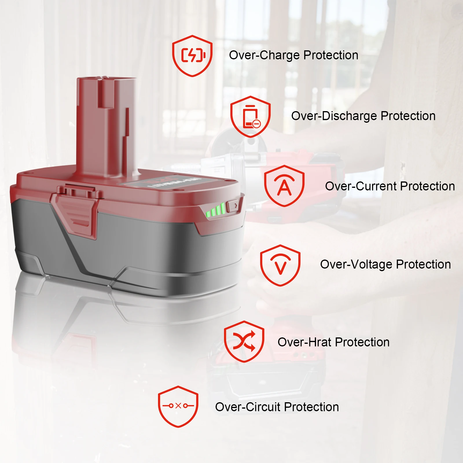 Do elektronarzędzi Craftsman C3 19,2 V 6000 mAh Akumulator litowo-jonowy 11374 11375 130285003   Bateria zastępcza CRS1000 10126 L30