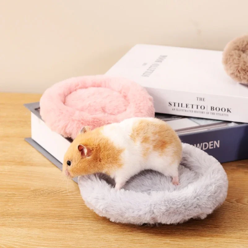 Autumn Winter Round Warm Hamster Nest Mat Bed for Small Animals Hedgehog Squirrel Mice Rats Guinea Pig Cushion Bed Pet Products