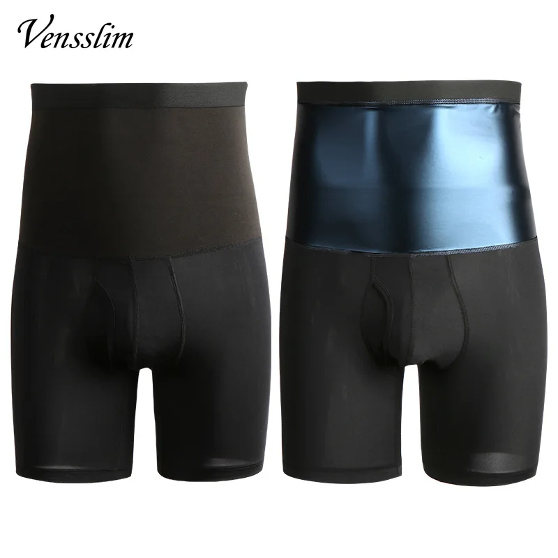 Compression Sauna Sweat Shorts Men Slimming Tummy Control Corset Weight Loss Fat Burner Waist Trainer Body Shaper Pants