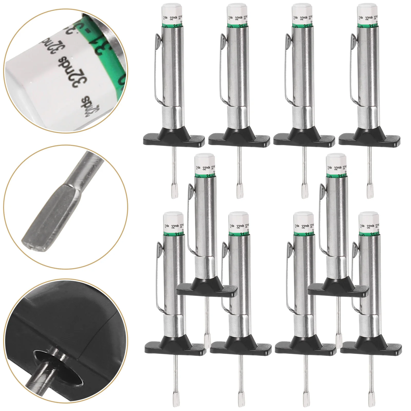 

10Pcs Tire Tread Depth Gauge Portable Car Tire Measuring Tool Precise Depth Gauge for Safety Check Measurer Tool