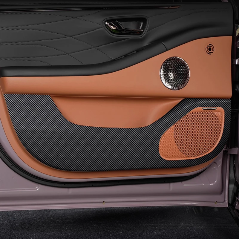 

For GAC AION RT 2025 2026 2027 Car Door Anti Kick Pad Carbon Fiber Leather Texture Anti Dirt Protective Sticker Auto Accessory