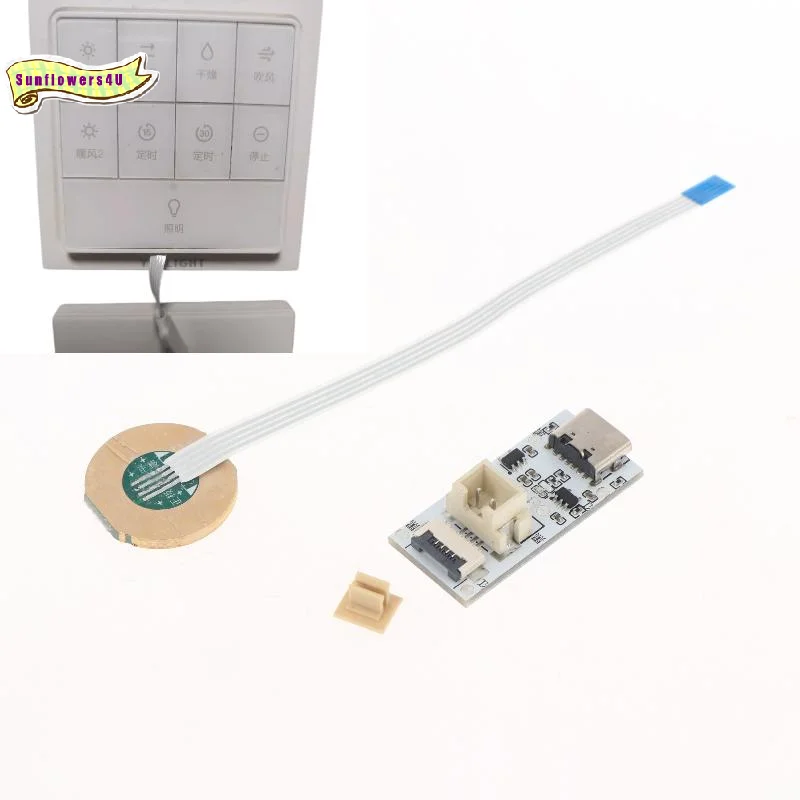 5-30V Wide Input Type-C to CR2032 CR2025 Battery Converter 1 Set Thin FFC Cable for Doorbell Camera LED Light Strip