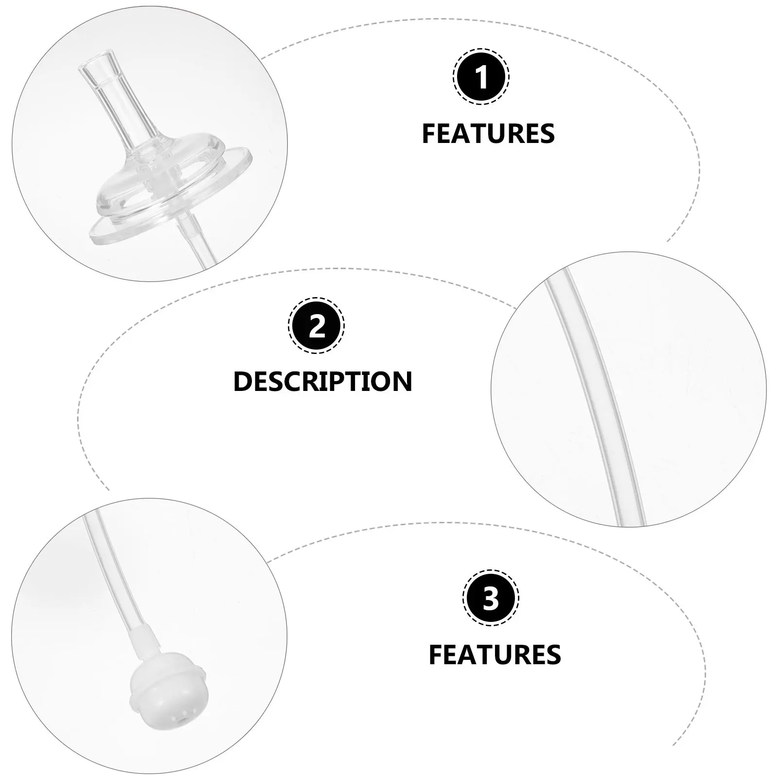 

4pcs Baby Bottle Straw Sipper Safe Silicone Kids Drink Accessories Wide Mouth Learn Cup Replacement For Water Cup