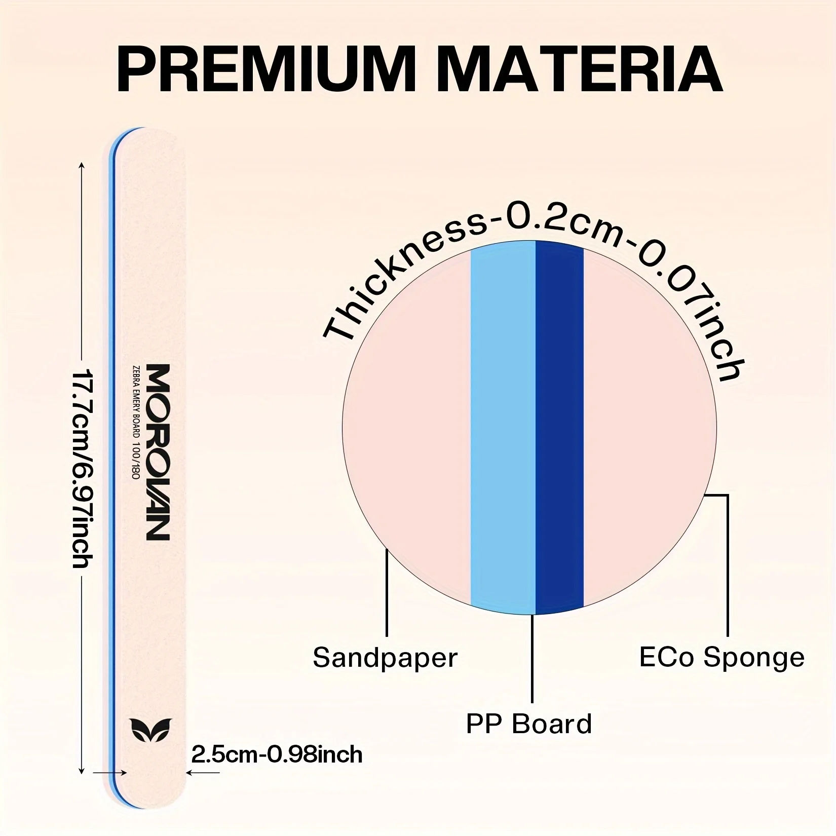 MOROVAN Nagelfeilen-Set, doppelseitige Schleifstreifen, niedrig allergen, Pediküre- und Maniküre-Werkzeuge, Nagelpolier- und Feilenset