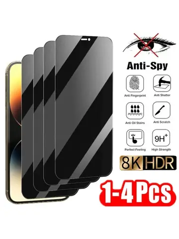 1-4 pezzi protezione schermo privacy per iPhone 14 13 12 11 15 17 Pro Max Mini 7 8 Plus vetro anti-spia per IPhone 16 PRO X XR XS MAX