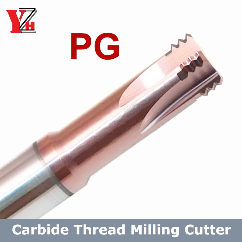 YZH 80° PG Thread Milling Cutter 3 Teeth  Inch Pitch CNC For Steel PG7 PG9 PG11 PG13.5 PG16 PG21 PG36 PG42 PG48