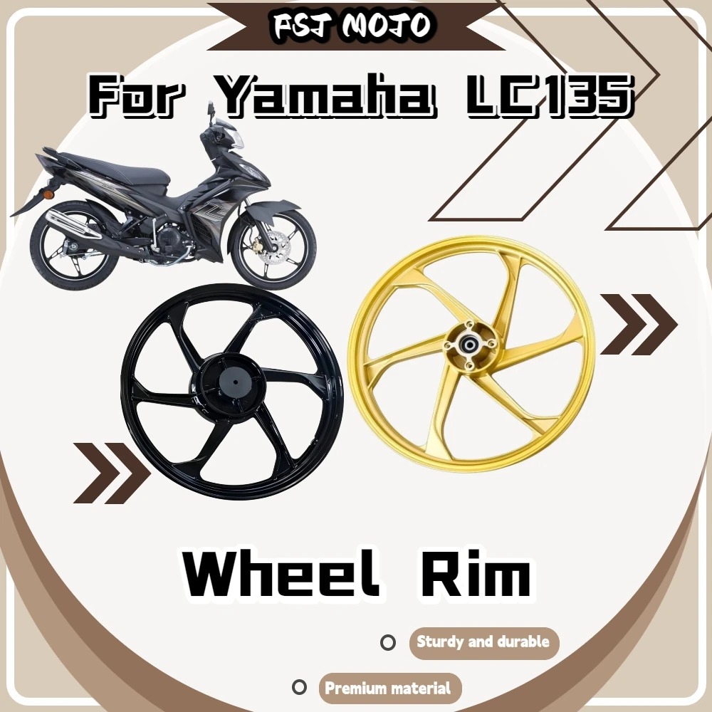 Для Yamaha LC135 17-дюймовый 5-спицевый легкосплавный диск с тормозным кольцом, ударопрочный, антиокислительный, антикоррозийный, запасные части для индивидуальной модификации.