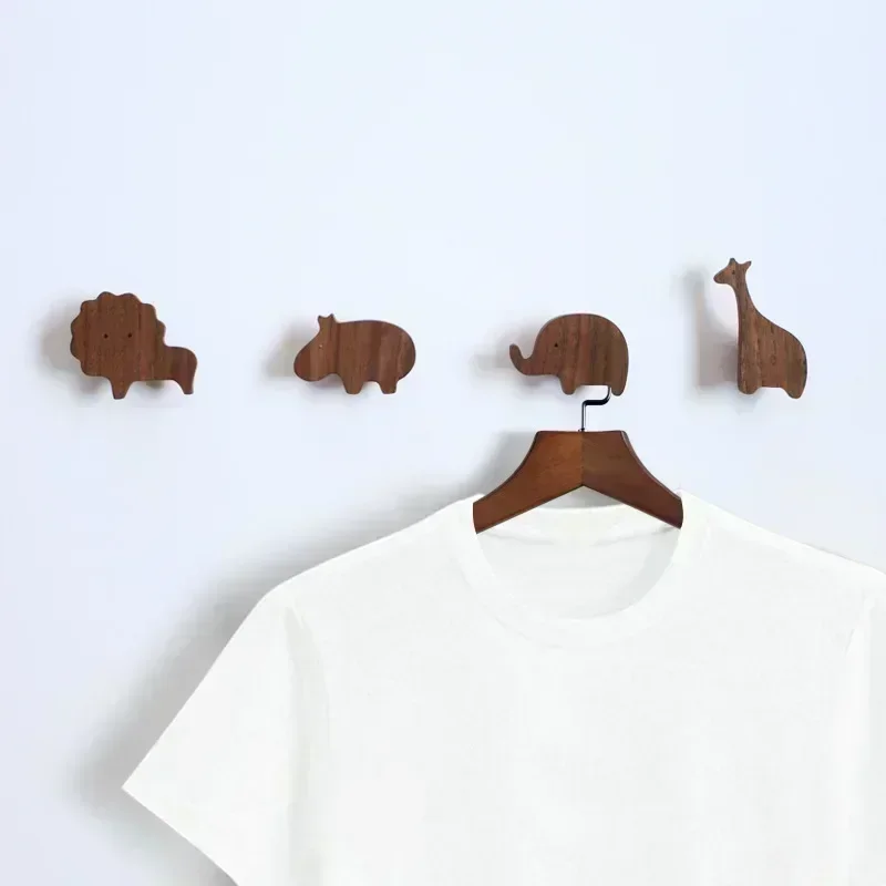 Multiple Items Discount, Adorable Animal-Shaped Solid Wood Hooks in Black Walnut Model for Your Cozy Home Decor and Organization