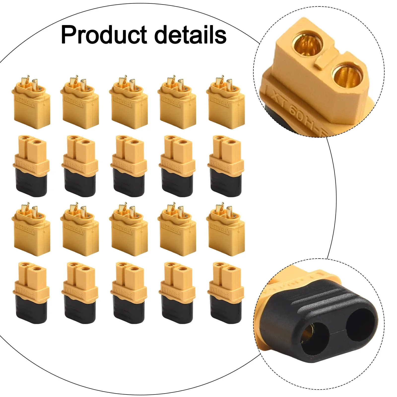

Gold Plated Connectors RC Battery Connectors For High-performance Setups 15A Current Support Enhanced Safety Features
