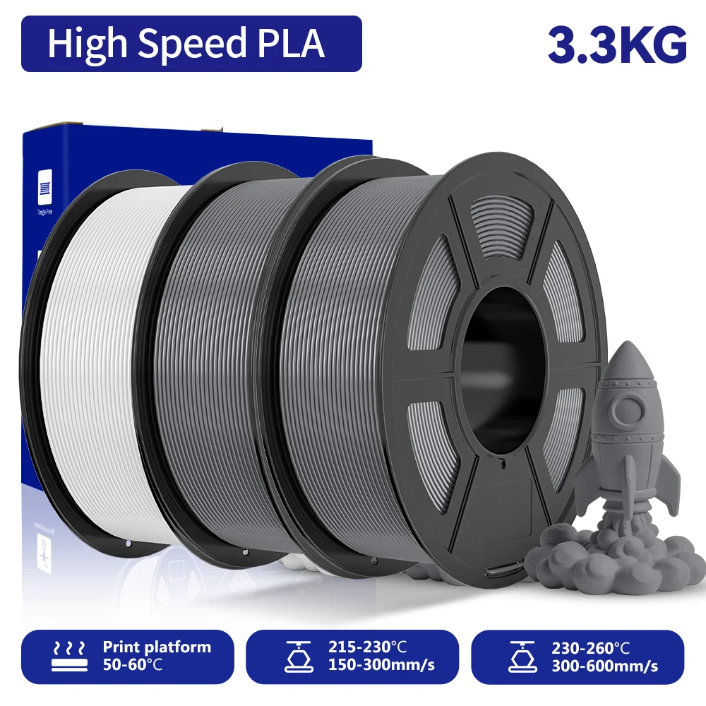 JAYO 3,3KG HS PLA 3D-Drucker-Filament 1,75mm Hochgeschwindigkeits-PLA 600mm/s Schneller Druck & Hohe Zähigkeit 3D-Druckmaterialien für 3D-Drucker
