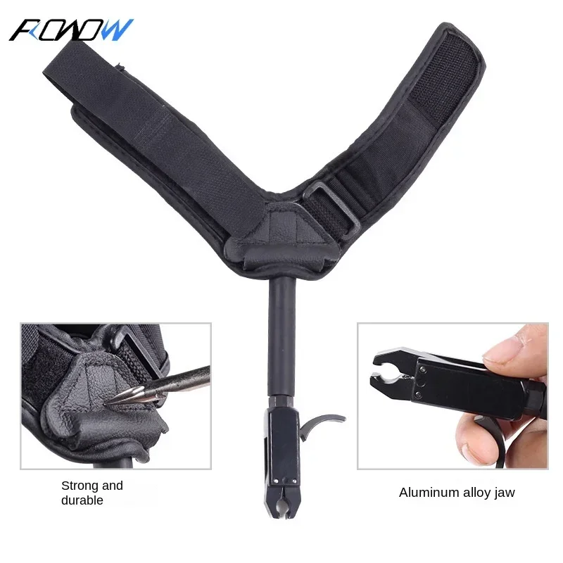 ROWOW-arco e seta Wrist Strap Release Device, Composite TP410, Archery Suprimentos, liga tipo braçadeira, boca preta