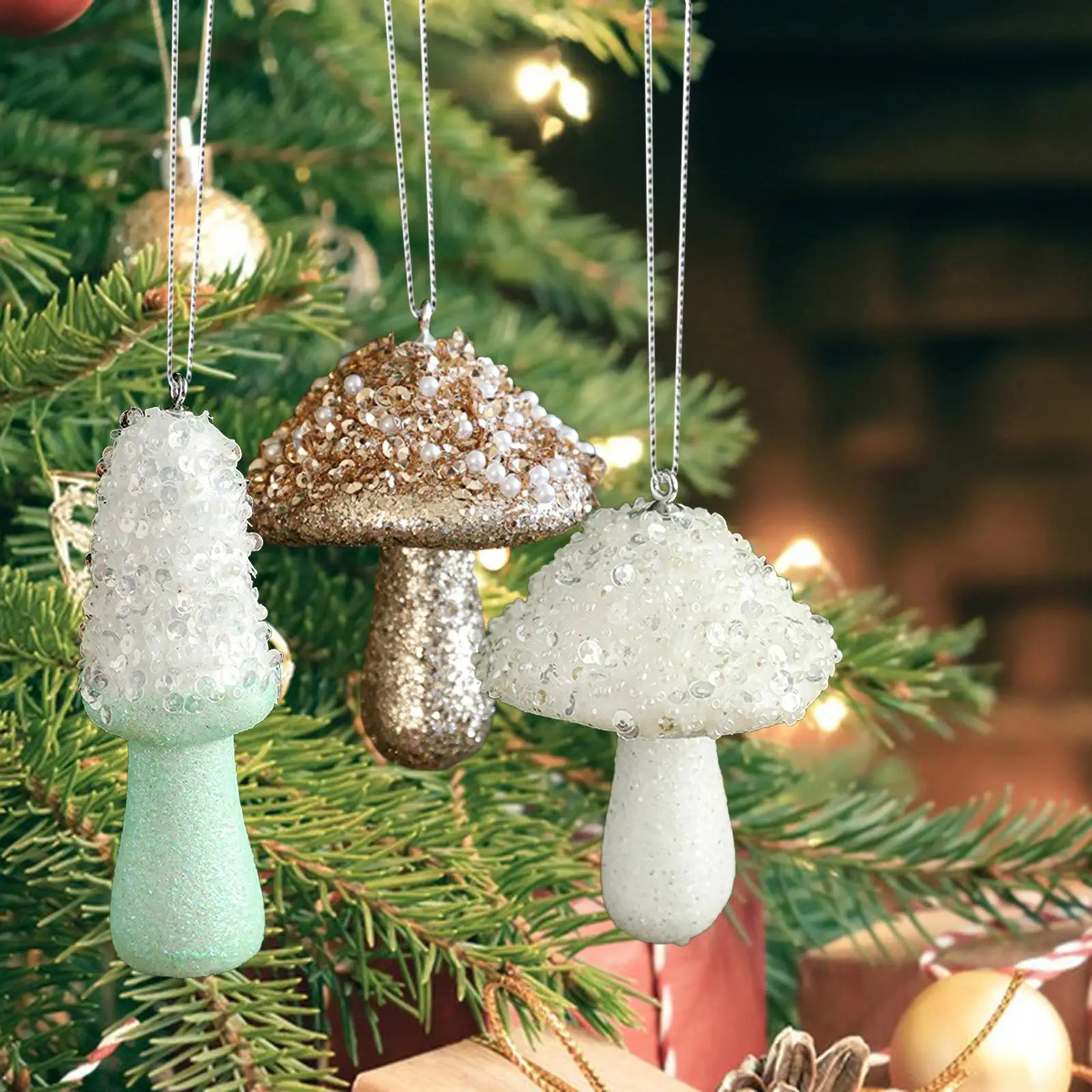 3x Christmas Tree Hanging Ornaments Mushroom Pendant Party Home Decor Christmas