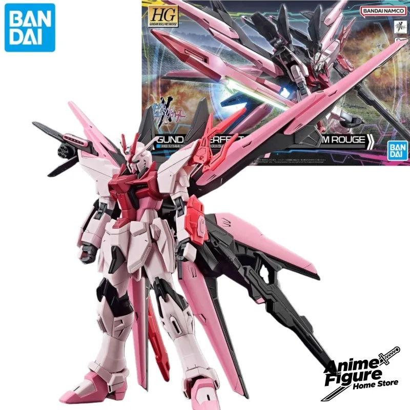 100% Oryginalny, dostępny od ręki Bandai HG 1/144 GUNDAM PERFECT STRIKE FREEDOM ROUGE Figurka Anime do Składania, Model Kolekcjonerski, Prezent
