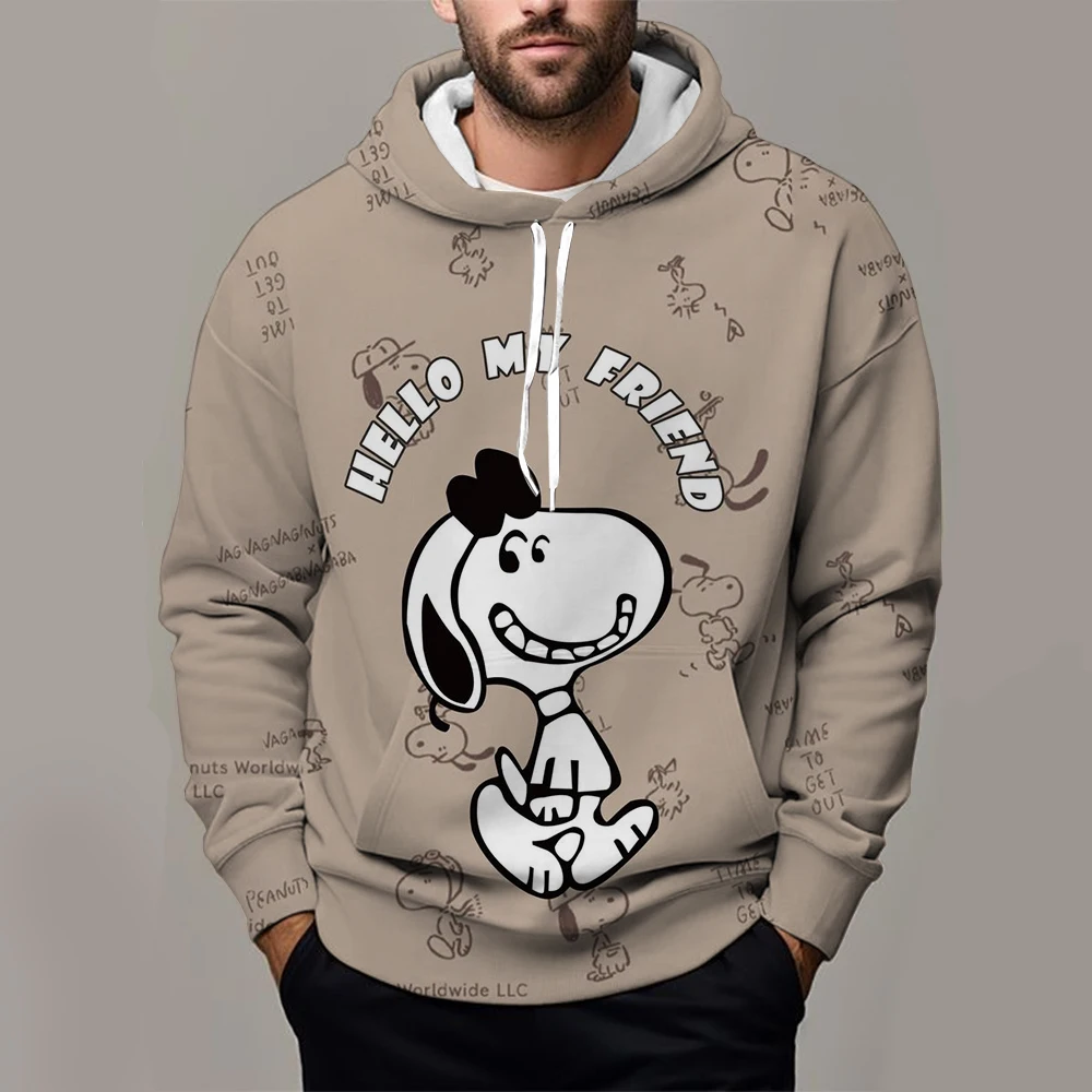 

Snoopy Premium Fun Printed Men's Hoodie Cartoon Women Oversized Sweatshirt Tops Autumn Winter Couple Pullover Kids