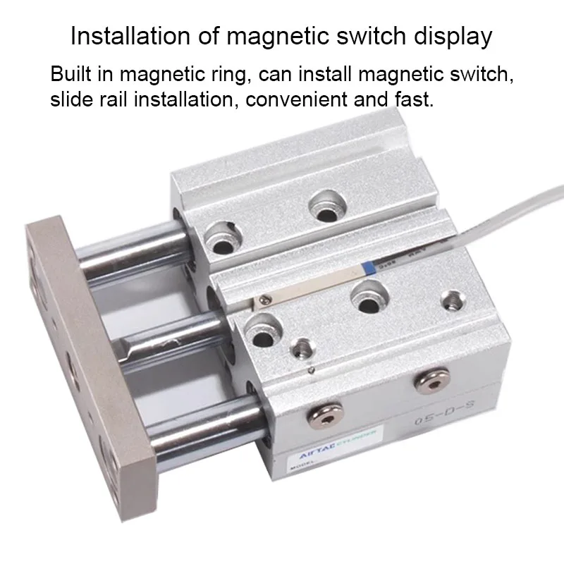 AirTAC Original TCL Pneumatic Cylinder Three-axis Three Guide Rod Inner Diameter 12 16 20 25 32 40 50 63 80 100mm Stroke 10~200