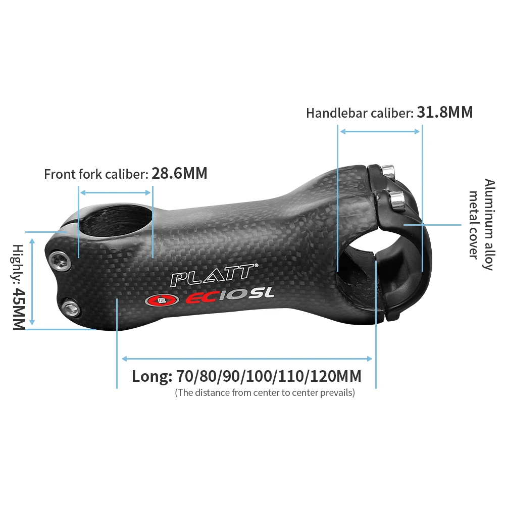 Ultra Light Carbon Fiber MTB Bicycle Stem Mountain/Road Bike Parts Angle 6 Degree 70/80/90/110/110/120mm