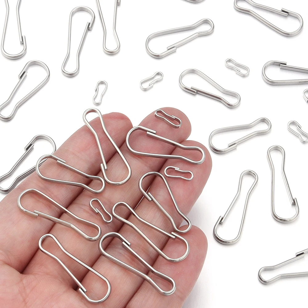 30-50 Stück/Los, Karabinerhaken aus Edelstahl mit Federmechanismus, Kürbis-Form, Verschlüsse für DIY-Schlüsselanhänger, Geldbörsen und Ausweiskarten – Detail 5