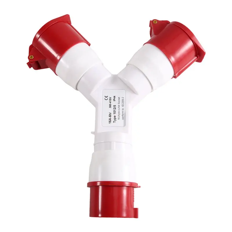 RALCA-Y-Type Industrial Plug 16A 5 Pin 2 Way 220V IP44 Multi-Function Waterproof Industrial Field Plug Electrical Connector
