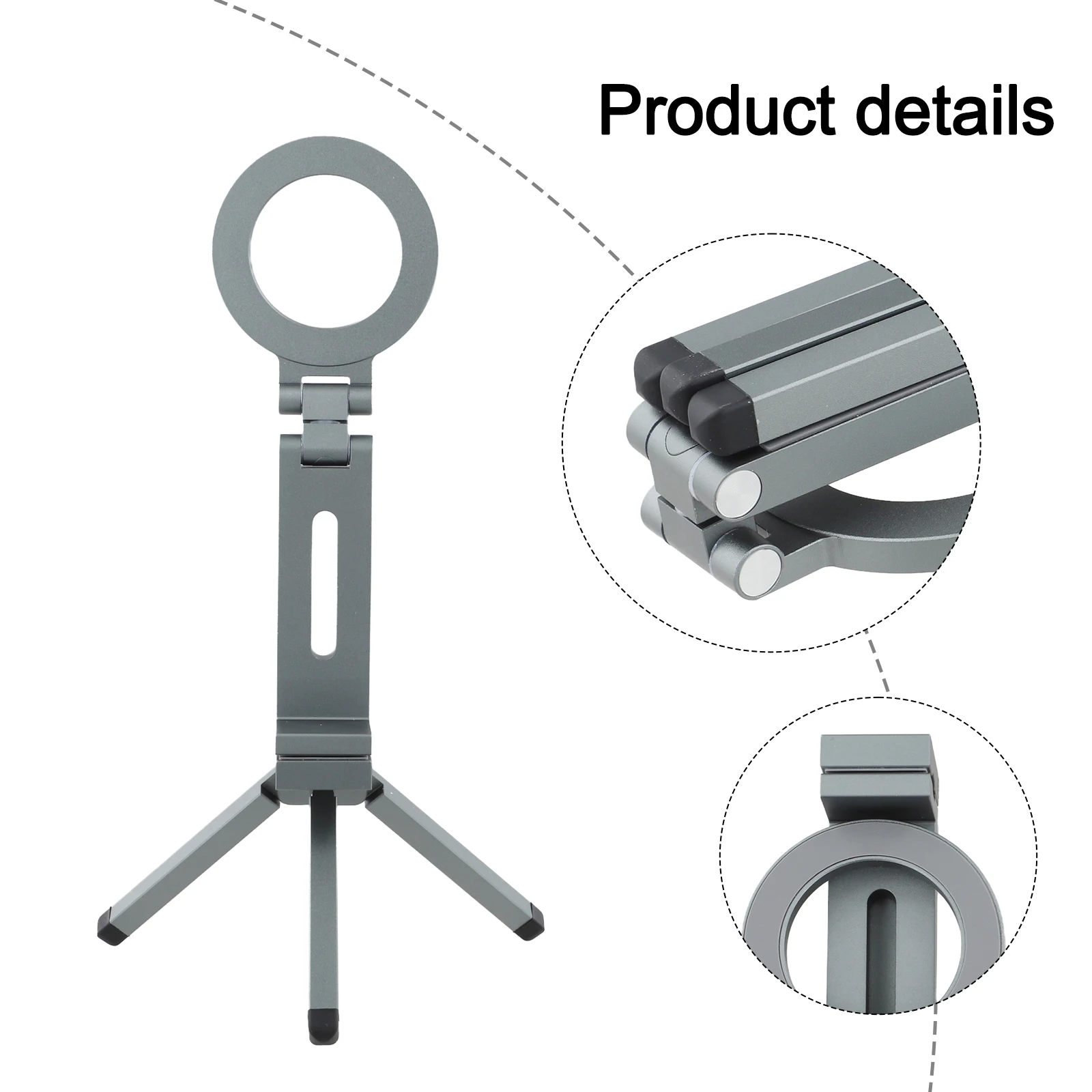 

For Travel Compact Magnetic Phone Tripod Stand with 360 Degree Rotation Aluminum Alloy Material for Stable Phone Support