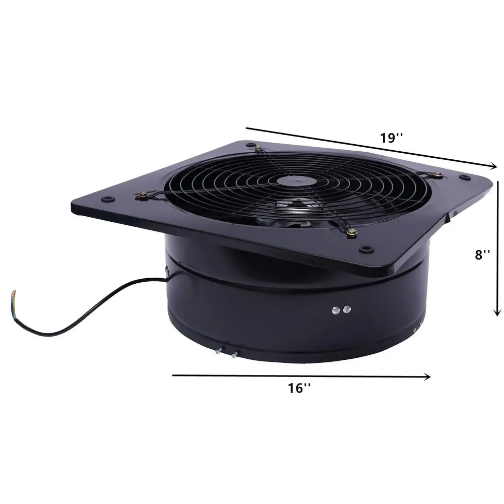 16'' Industrial Utility Blower Fan Ventilator Extractor 750W 4700CFM Axial Flow Factory Wall Mount Explosion Proof Metal Body