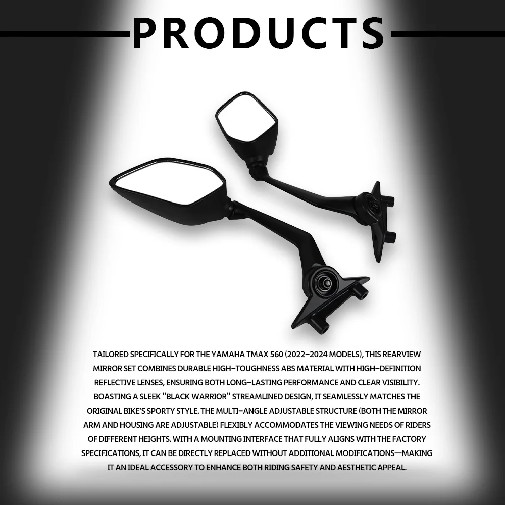 For TMAX 530 TMAX 560 Forward Moving Rearview Holder Bracket Mirror Left & Right Side Rear View Mirrors
