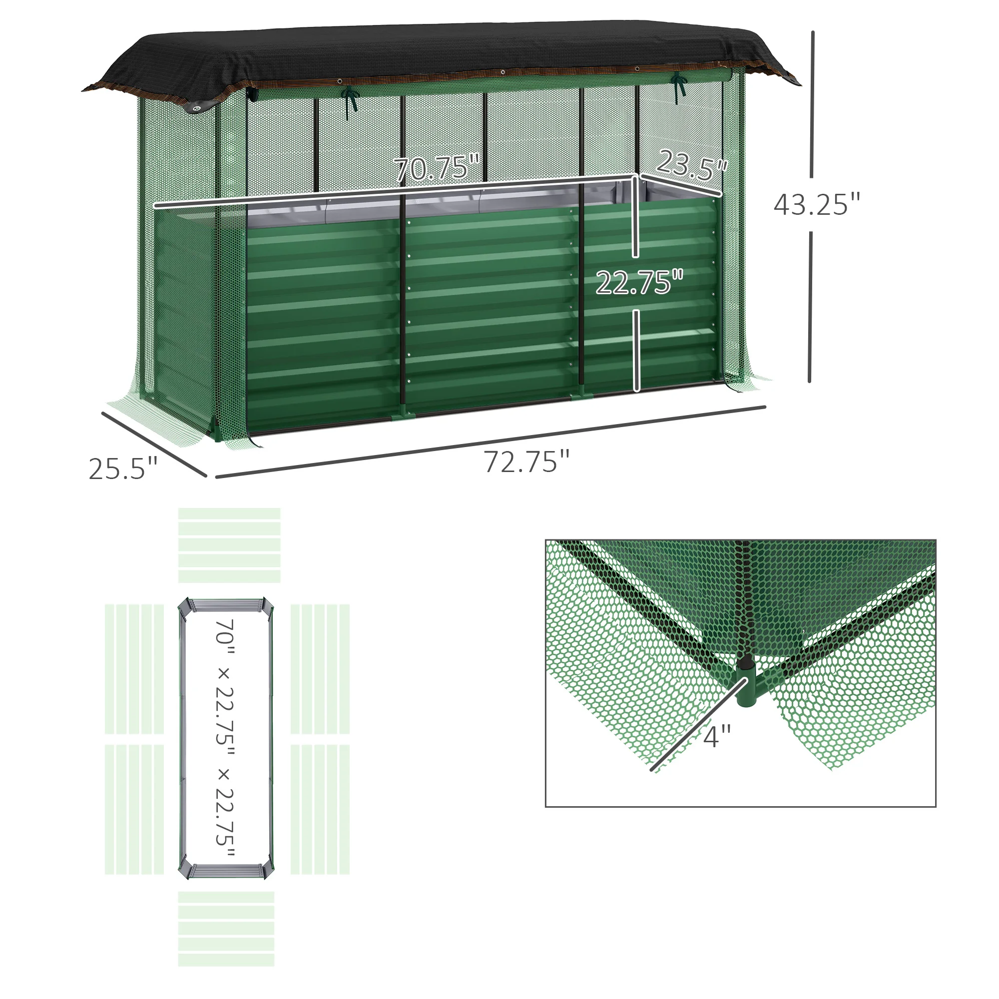 Bac à potager surélevé à fond  - Raised Bed Planter Box avis et prix