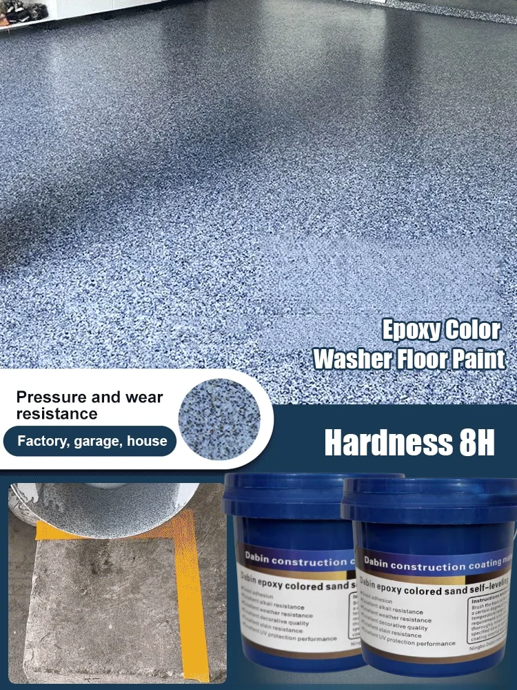 Indoor outdoor Floor Selfflowing Flat Epoxy Material Upgraded Wearresistant Color Sand Floor Paint