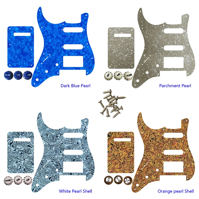 

Guitar Pickguard-For Left hand US 11 Screw Holes With Floyd Rose Tremolo Bridge PAF HSS Scratch Plate & Back Plate &Control Knob