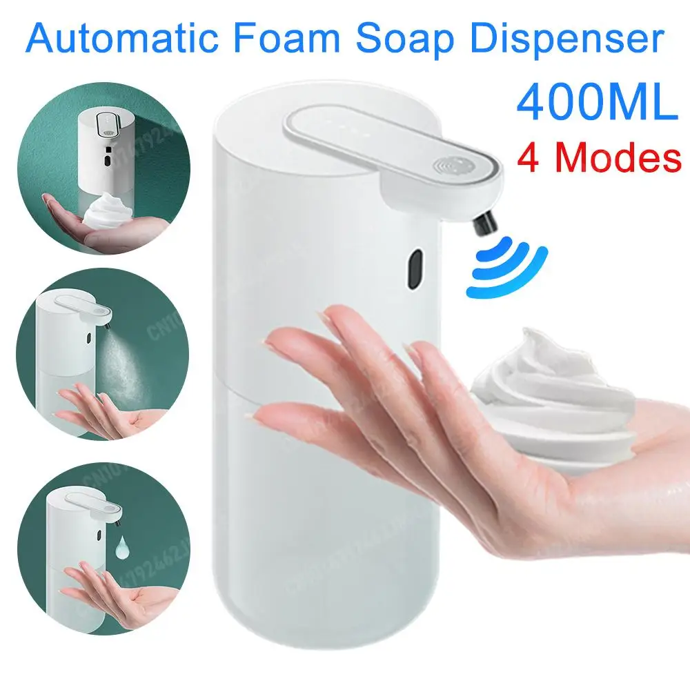 Automatic Soap Dispenser Touchless Foaming Soap Dispenser 380ml USB Electric 4 Level Adjustable Foam Spray Gel Soap Dispenser