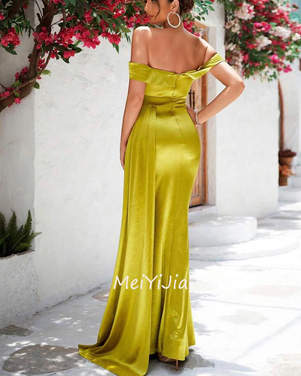 Meiyijia Evening Dress Sheath Strapless Sleeveless Zipper up Satin Saudi Arabia Sexy Evening Birthday Club Outfits Summer 2024