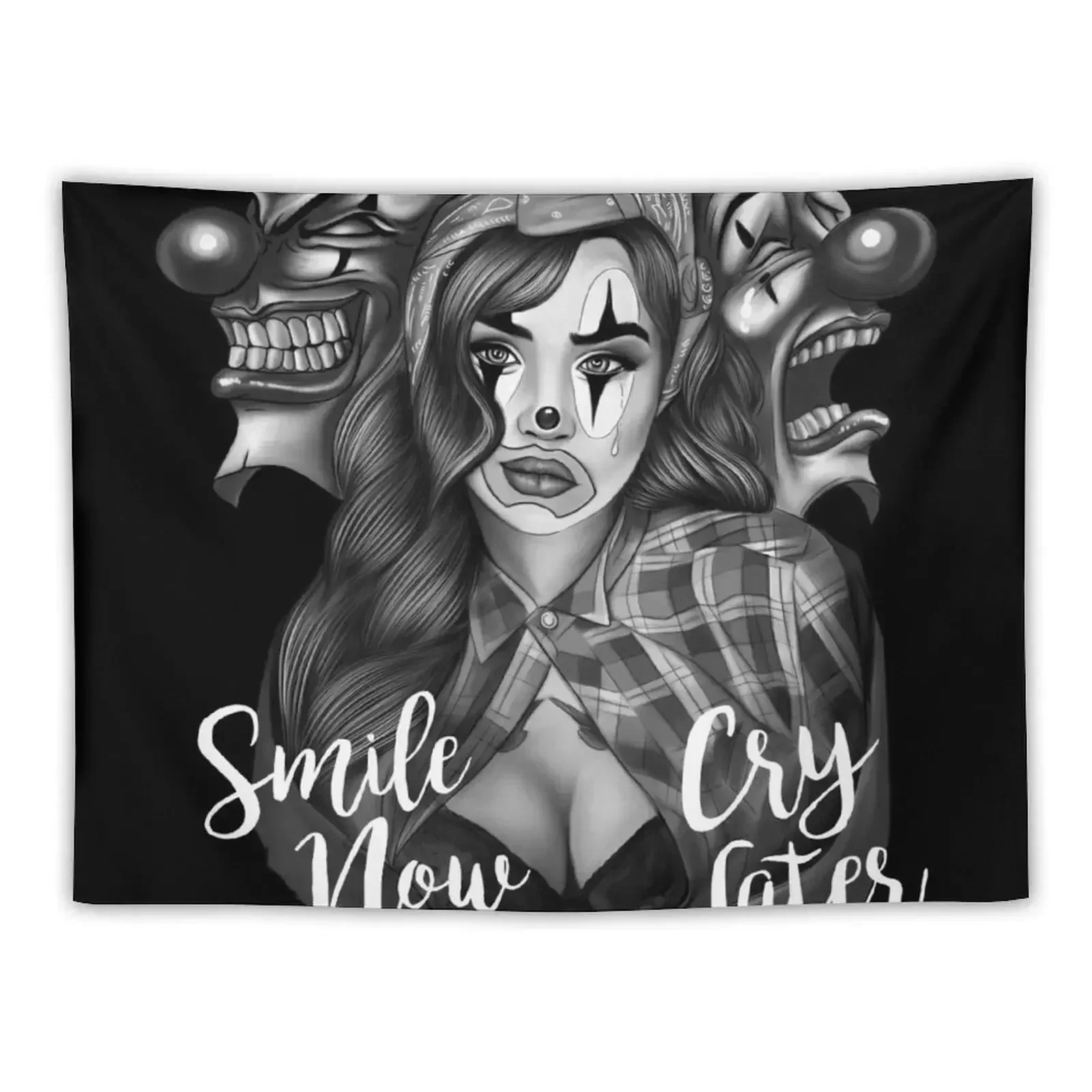 

Smile Now Cry Later art Tapestry Aesthetics For Room Decorations For Room Carpet Wall Tapestry