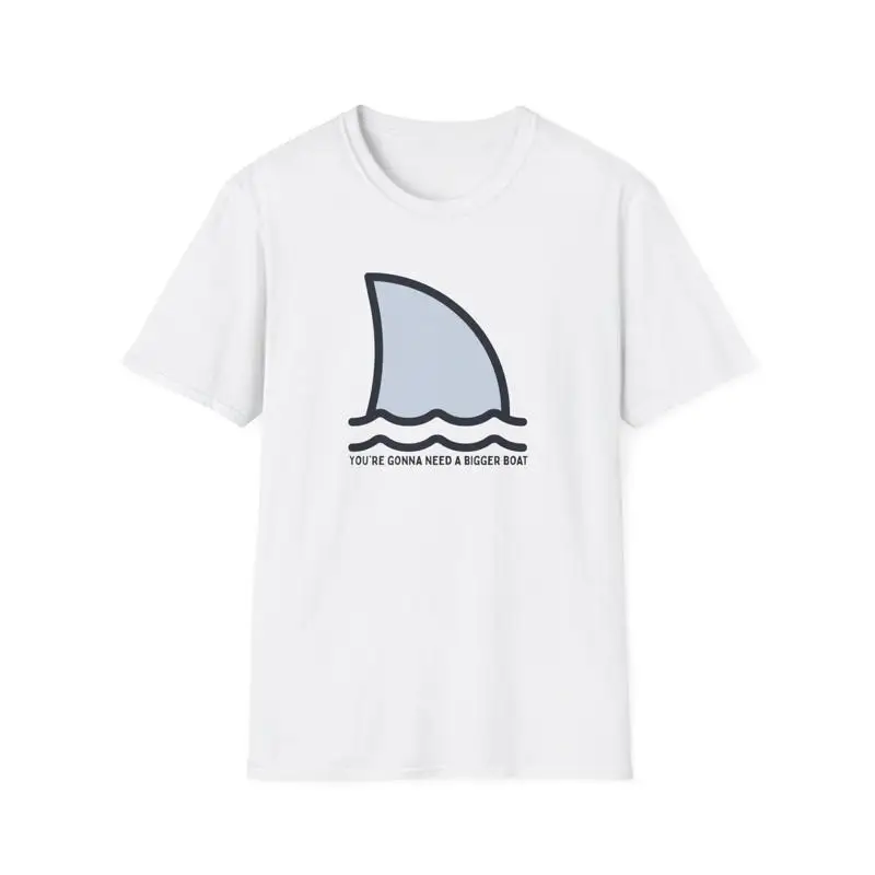 

Funny Jaws Movie Quote Graphic Tee Unisex Softstyle T-Shirt Need Bigger Boat