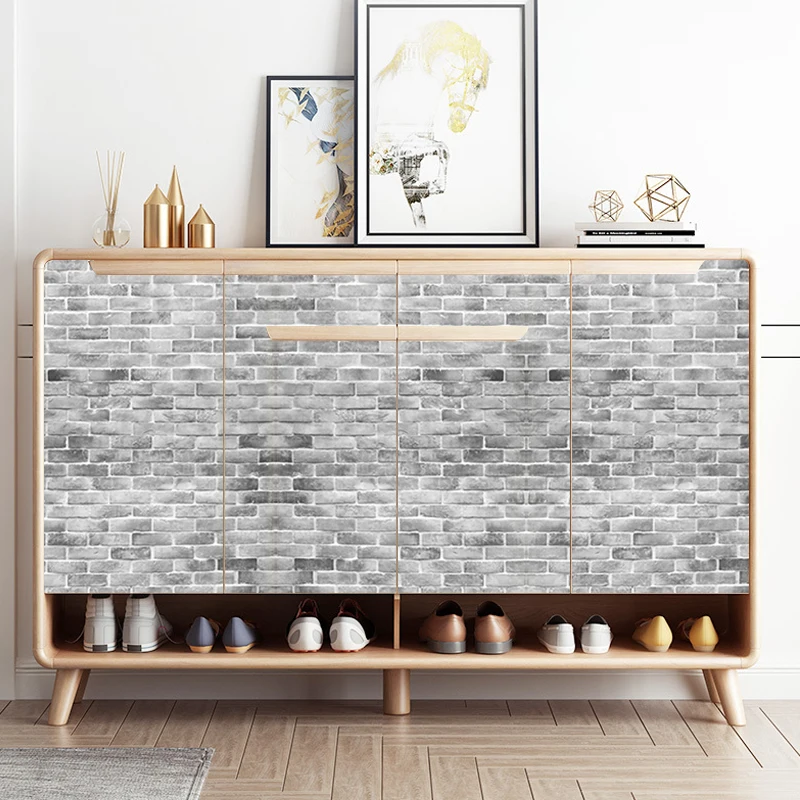 Home Decor Self Adhesive Wallpapers  Retro Grey Brick Wall Stickers For Walls In Rolls Living Room Bedroom Study Room Decoration